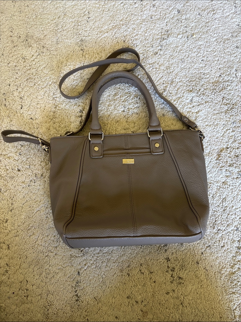 Jewell By Thirty-One Taupe Vegan Leather Crossbody Purse